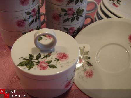8 kop + schotels Villeroy & Boch+2 bijpassende dekselpotjes - Afbeelding 5