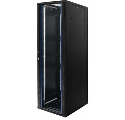 19 inch serverkast patchkast serverrack 32U glazen deur afmeting BxDxH 600x800x1600mm