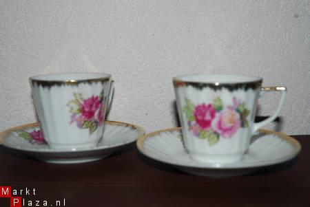 *** 2 mooie rozen kop en schotels *** - Afbeelding 2