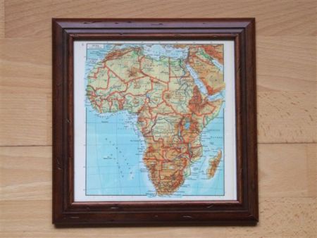 Fraaie, ingelijste kaart van Afrika - nr. 1