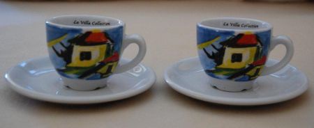 AANGEBODEN: 2 KOFFIEKOPJES ESPRESSO LA VILLA COLLECTION - nr. 1