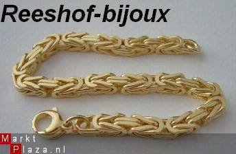 KONINGSARMBAND ZWAAR GOUD PLATED, 21 CM 5X5 MM 21 gr
