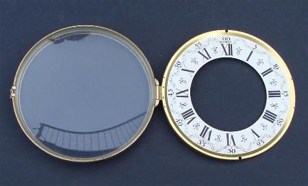 Pendule deur / wijzerplaat = bol glas = 12237
