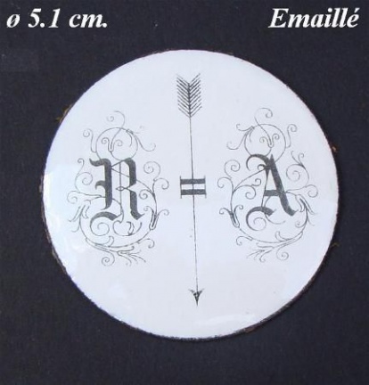 === Slingerlens binnenplaatje = Emaillé = oud === 13590