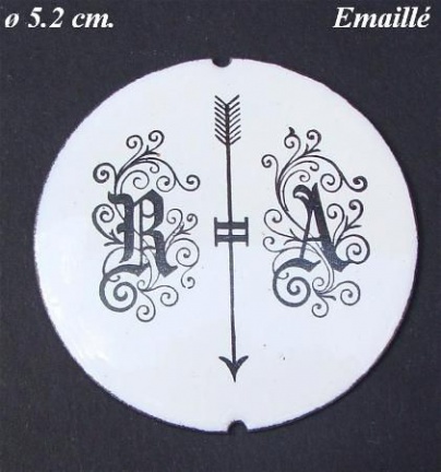 === Slingerlens binnenplaatje = Emaillé = oud === 13589