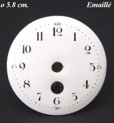 === Wijzerplaatje = bol = emaillé = oud === 15124