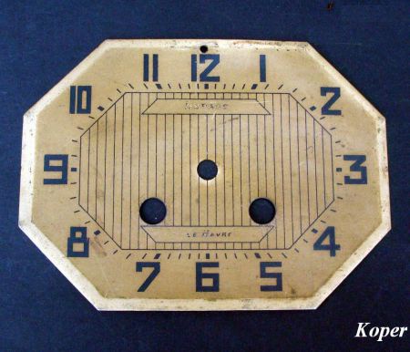 === Wijzerplaat = Art-Deco = koper = oud === 15309