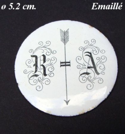=== Slingerlens binnenplaatje = Emaillé = oud === 15853