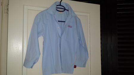 MiniMan Mini Man licht blauw overhemd blouse maat 128 - nr. 1