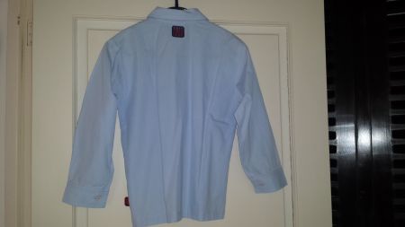 MiniMan Mini Man licht blauw overhemd blouse maat 128 - Afbeelding 4