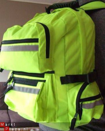 Fluor gele reflectie rugtas rugzak - nr. 1