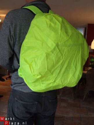 Fluor gele reflectie rugtas rugzak - Afbeelding 4