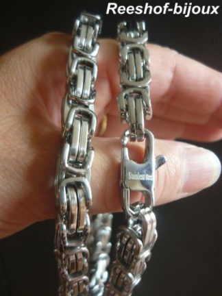 EDELSTALEN KONINGSARMBAND 6X6 MM DIV LENGTES - Afbeelding 2