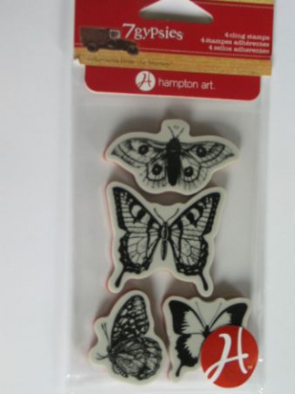 7-gypsies cling mounted stamp butterfly