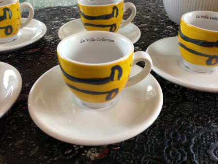 * 6 leuke espresso kop en schotels La Villa Collection * - nr. 1