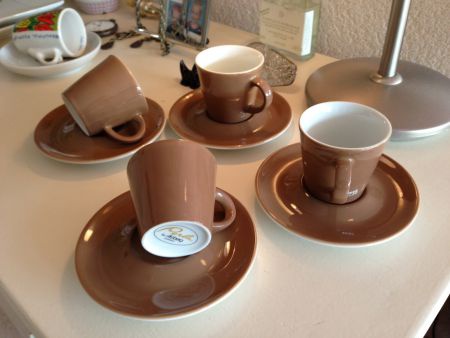 • * 4 mooie Perla Arzberg espresso kop en schotels * - nr. 1