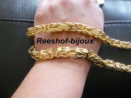 KONINGSKETTING ZWAAR GOUD PLATED, 60cm 7X7 MM 145 GR. - Afbeelding 2