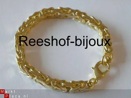 KONINGSKETTING ZWAAR GOUD PLATED, 60cm 6X6 MM 100 GR. - Afbeelding 3