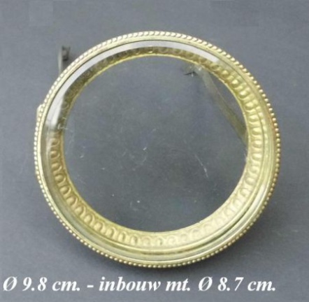 === Deur Franse pendule = koper / glas = oud === 20270