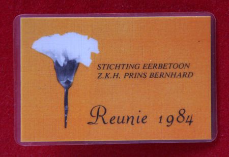 Naamplaatje Reunie 1984 - St. Eerbetoon ZKH Prins Bernhard - nr. 1