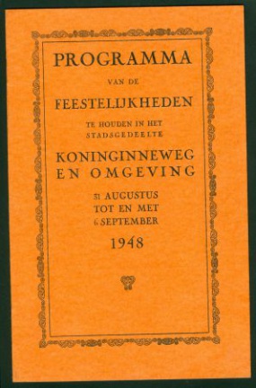 Programma Feestelijkheden Koninginneweg Amsterdam 1948 - nr. 1