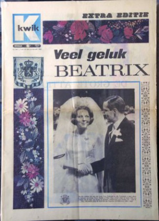 Weekkrant Kwik - huwelijk Beatrix-Claus 1966 - Afbeelding 2