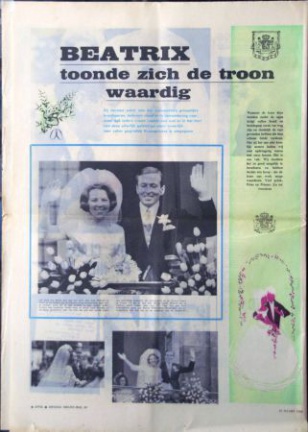 Weekkrant Kwik - huwelijk Beatrix-Claus 1966 - nr. 1