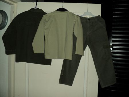 MiniMan Mini Man 3-delige mosgroene set maat 110/116 - Afbeelding 2