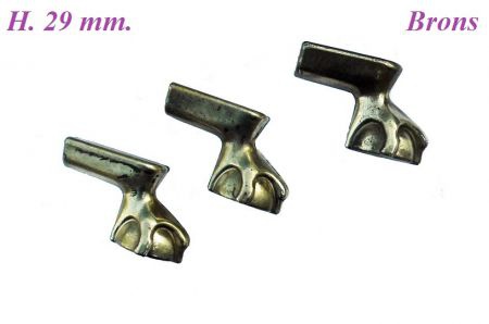 === 3 Klokstel pootjes = brons = gebruikt == 22376