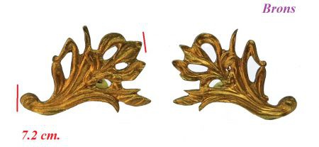 === 2 Klokstel pootjes = brons = oud === 23002
