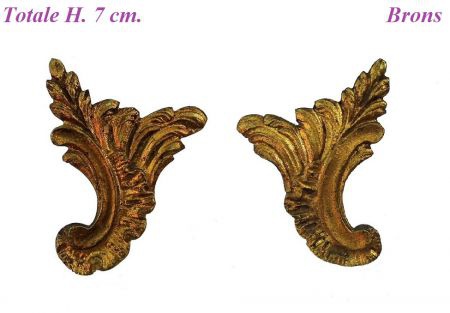 === 2 Klokstel pootjes = brons = oud === 23001