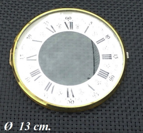 Pendule deur / wijzerplaat = bol glas = 23241