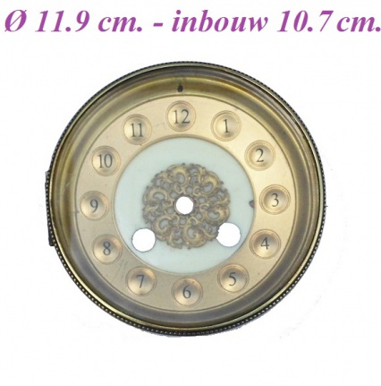 Pendule deur / wijzerplaat = geslepen glas =23866