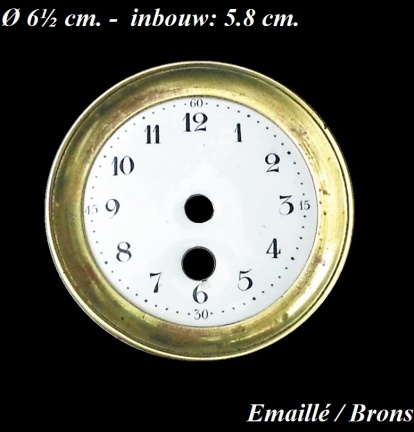 === Wijzerplaatje = emaillé / brons = oud === 24593