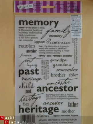EURO KNALLER: rub-on tekst MEMORY