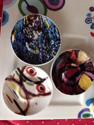 3 kunst espresso kop en schotels in de stijl van Illy - Afbeelding 5