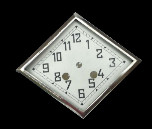 Art Deco pendule deur/wijzerplaat=mist glas=26058