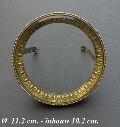 === Franse pendule deur = geslepen glas = oud = 26175