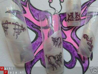 Nagel bloem TRIBAL PAARS.2 Tattoo stickers NAIL ART TRIBALS - Afbeelding 2