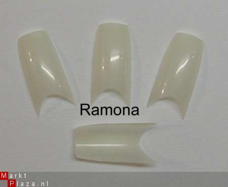 90 smile gel / acryl nagels tips naturel nail art Pinchen - nr. 1