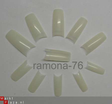 100 Gel / Acryl TIPS 10 maten french kleur Naturel nagels - Afbeelding 3