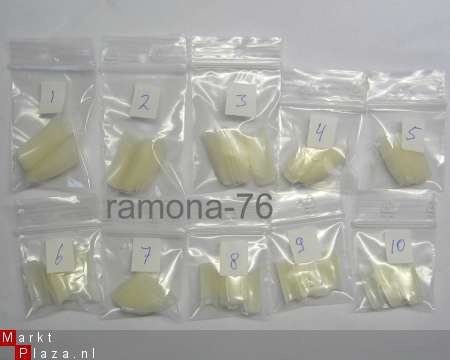 100 Gel / Acryl TIPS 10 maten french kleur Naturel nagels - Afbeelding 2