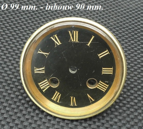 Franse pendule deur/ wijzerpl.= geslepen glas = 26931