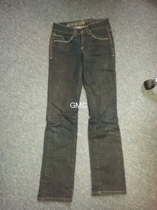 Ekseption broek met goudkleurige stiksels donkere wassing - nr. 1