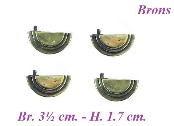 === 4 Klokstel pootjes / Ornametnjes = brons = 27651