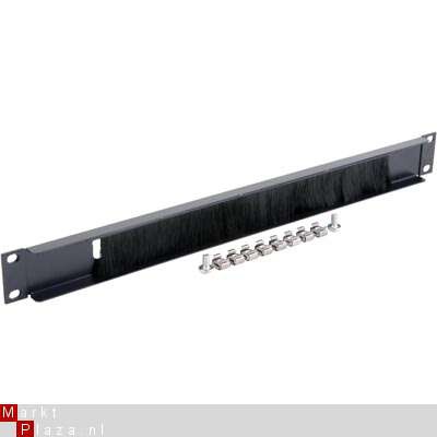 1U 19inch; kabelinvoer paneel met borstel