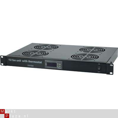 1U 19inch ventilator set met 4st ventilatoren, thermostaat