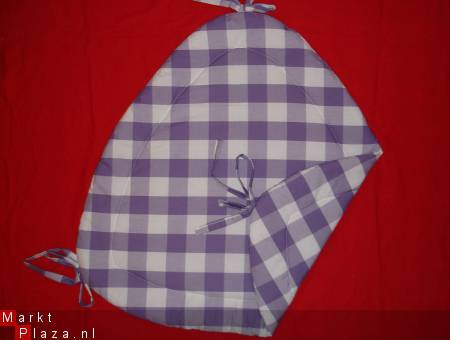 Boxkleed Bopita Driehoek Boerenbont lila wit 1 NIEUW - nr. 1