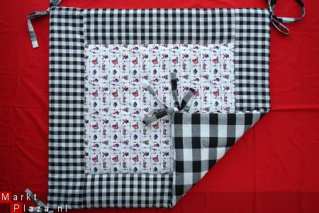 NIEUW Boxkleed Boerenbont Holland zwart wit ruit 1 - nr. 1