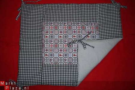 NIEUW Boxkleed Boerenbont Holland zwart wit ruit 2 - nr. 1